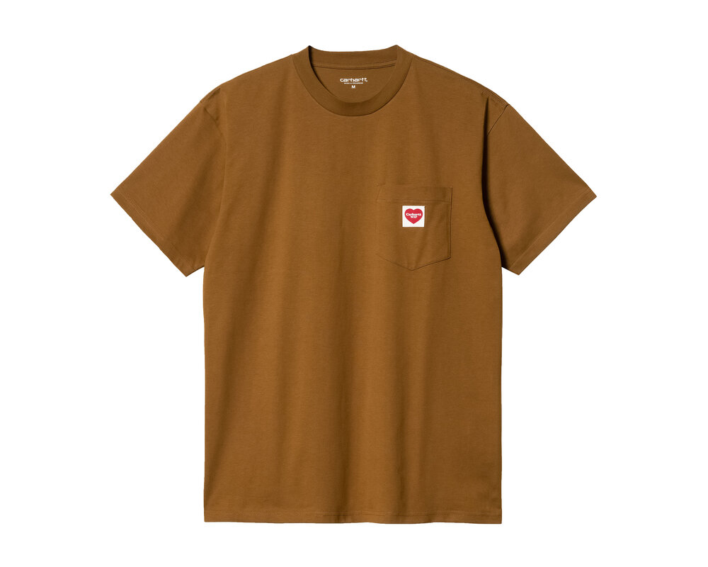 Carhartt WIP SS Pocket Heart T-shirt Cotton Deep H Brown I032128.1NF.XX.03