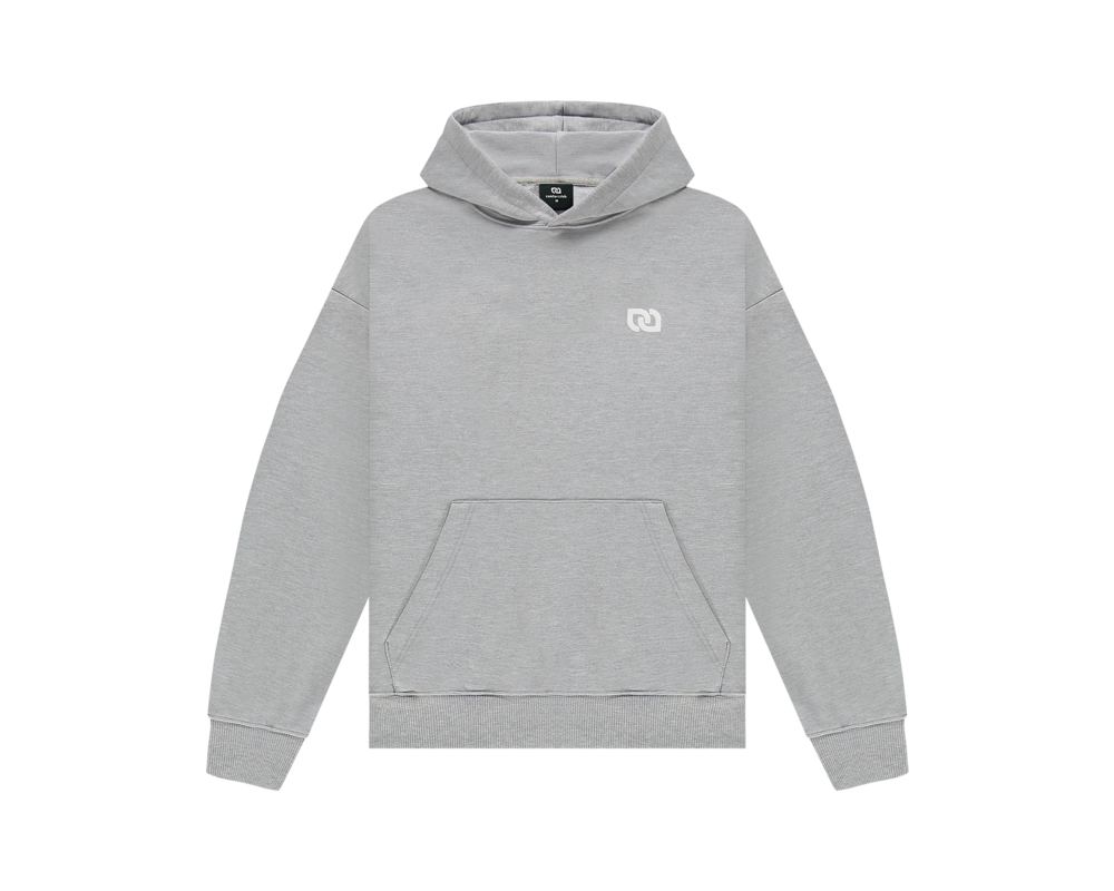 Comfort Club Logo Hoodie Light Gray Marl White CC33002 200