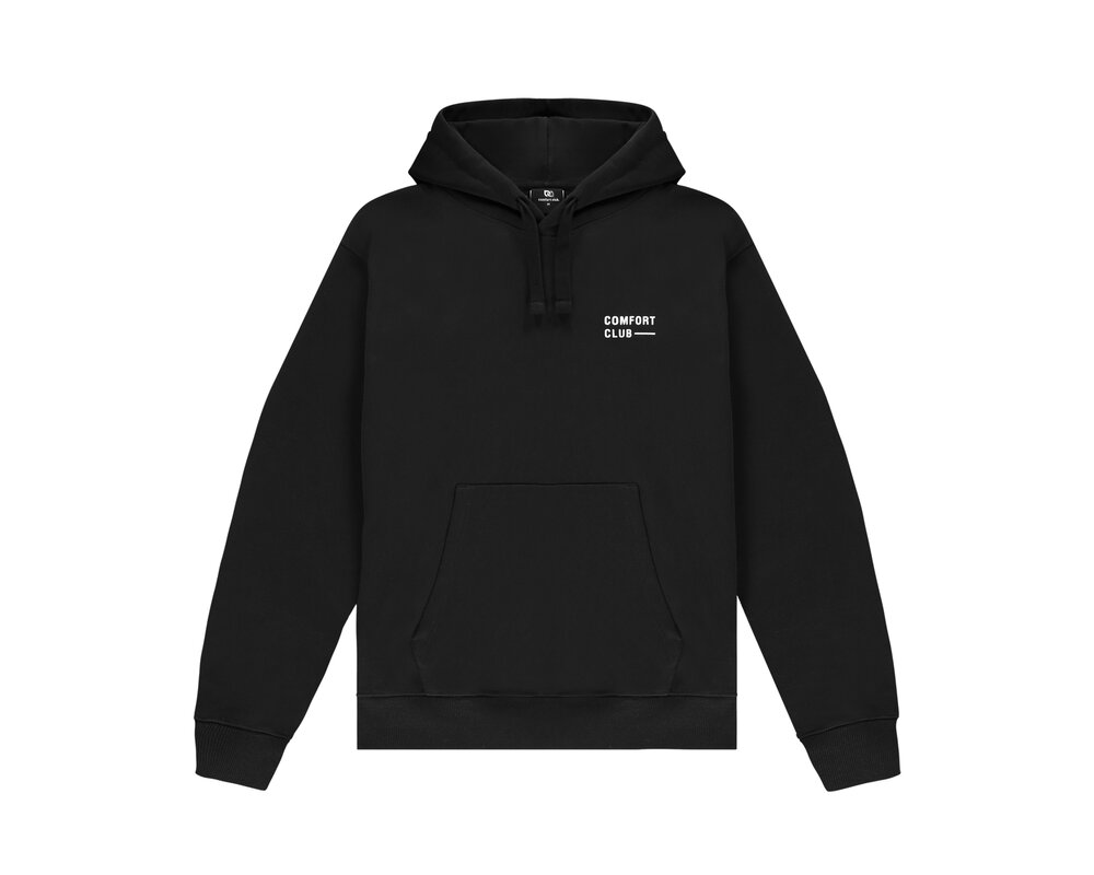 Comfort Club Quote Hoodie Black White CC33001 200