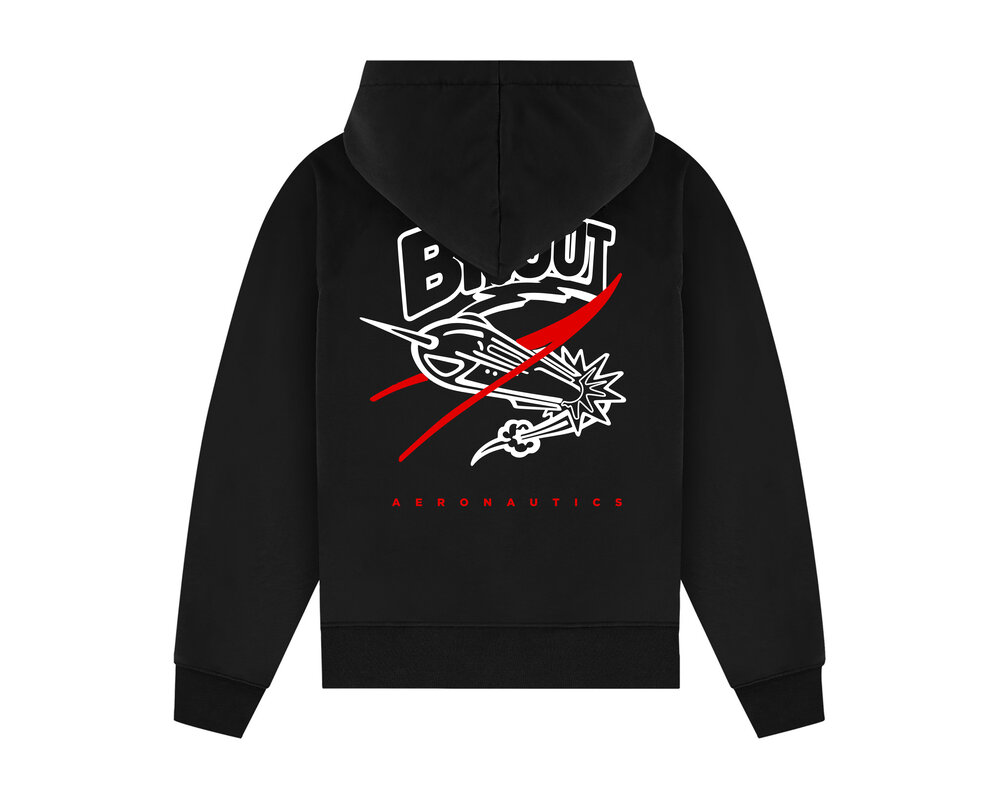 Bruut Aeronautics Hoodie Black Red BT2300 018