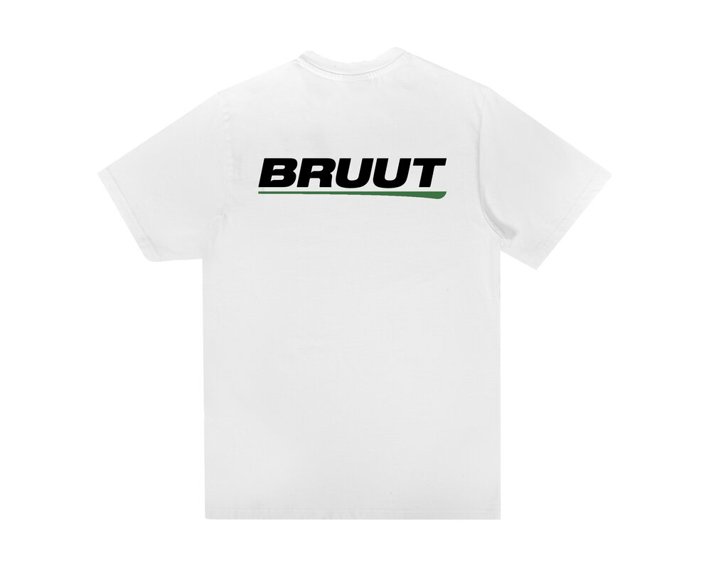 Bruut Logo T-shirt White Green BT2300 011