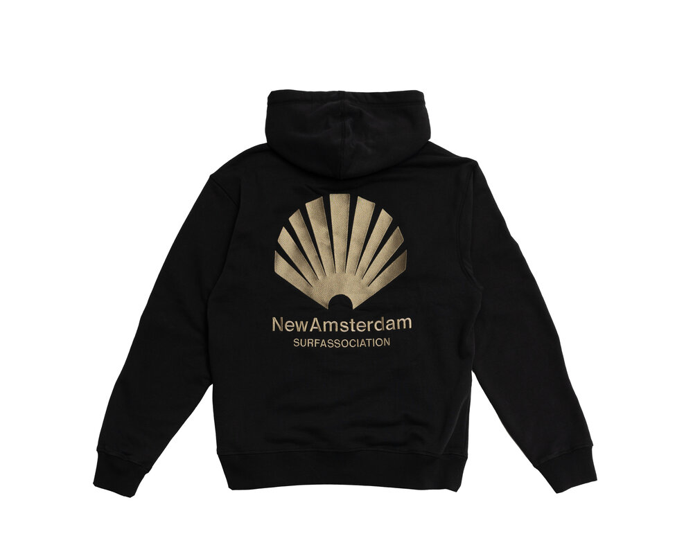 New Amsterdam Surf Association Logo Hoodie Black Fallen Rock 2304001002