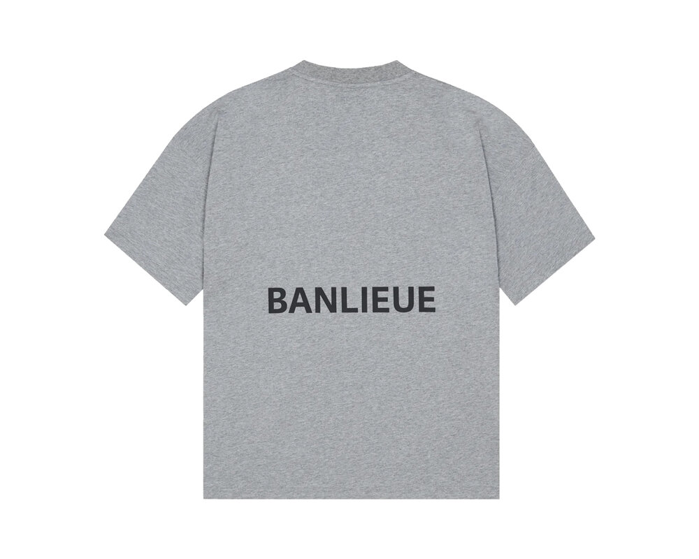 Clan de Banlieue B+ Script T-Shirt Heather Grey BPLUS-FW23-TS03-103