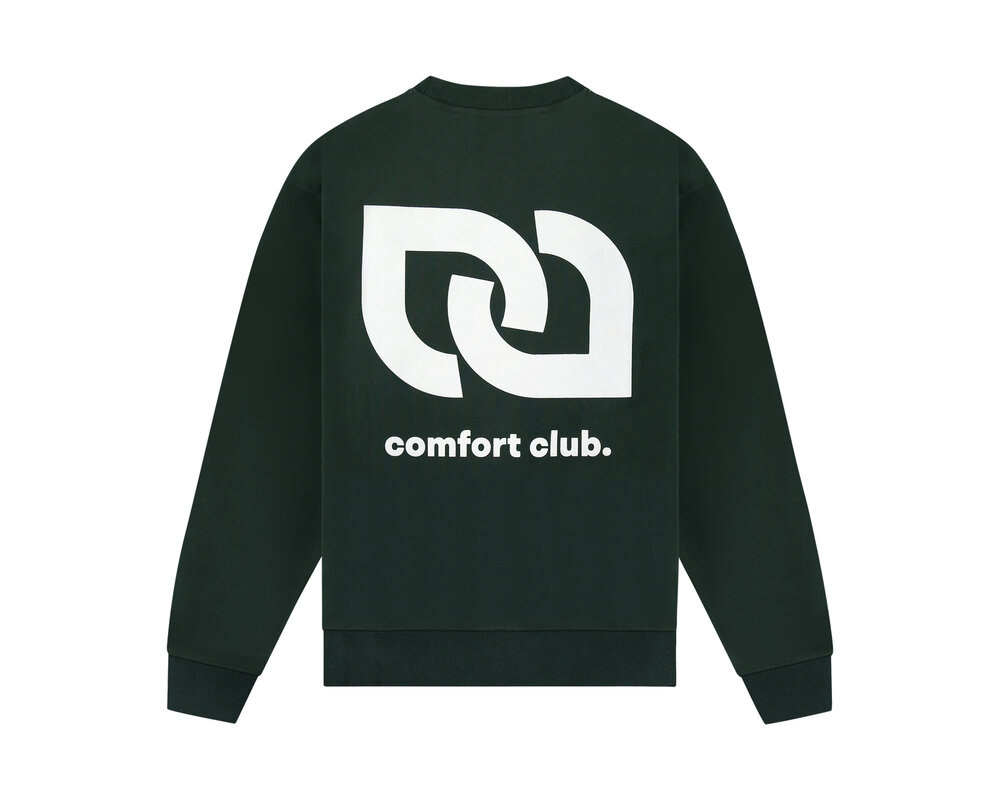 Comfort Club Logo Crewneck Moss White CC32002 500 Bruut Online Shop
