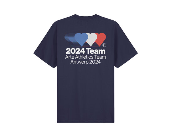 Teo Back Team T-Shirt Navy SS24 026T Arte Antwerp Teo Back Team T-Shirt Navy SS24 026T