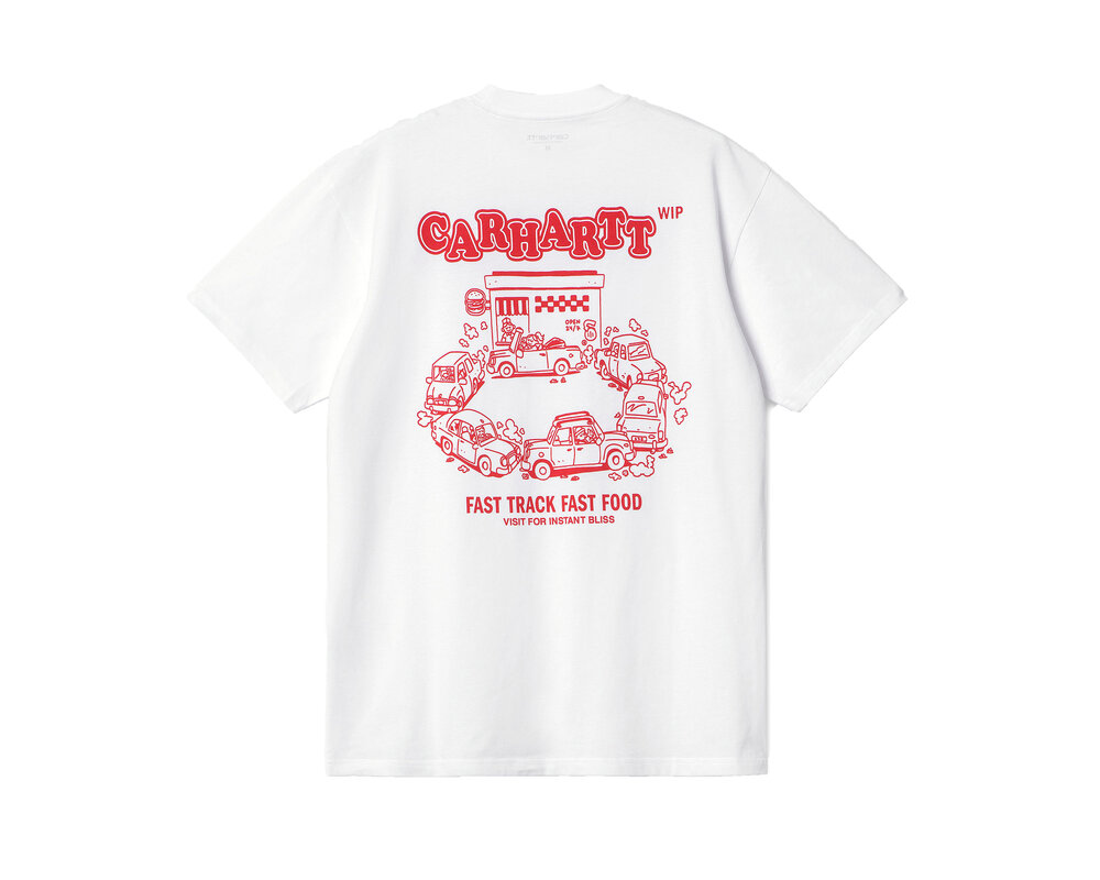 Carhartt WIP S/S Fast Food T-Shirt White Red I033249.1WZ.XX.03