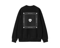 Carhartt WIP Heart Bandana Sweat Black White Stone Washed 1033246.002.06.03