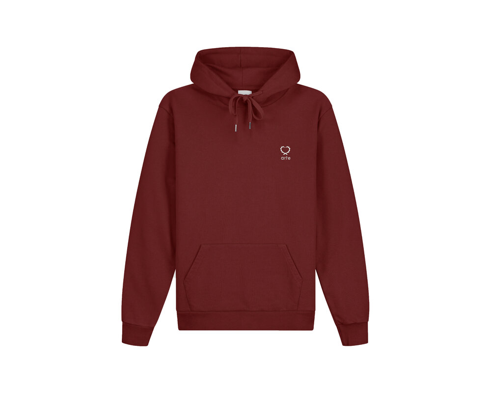 Arte Antwerp Hank Small Heart Hoodie Bordeaux SS24 051H