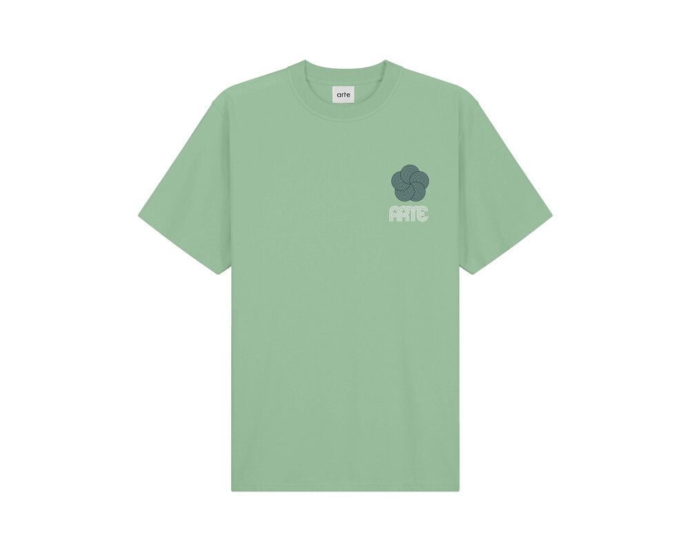 Arte Antwerp Teo Circle Flower T-shirt Green SS24 020T