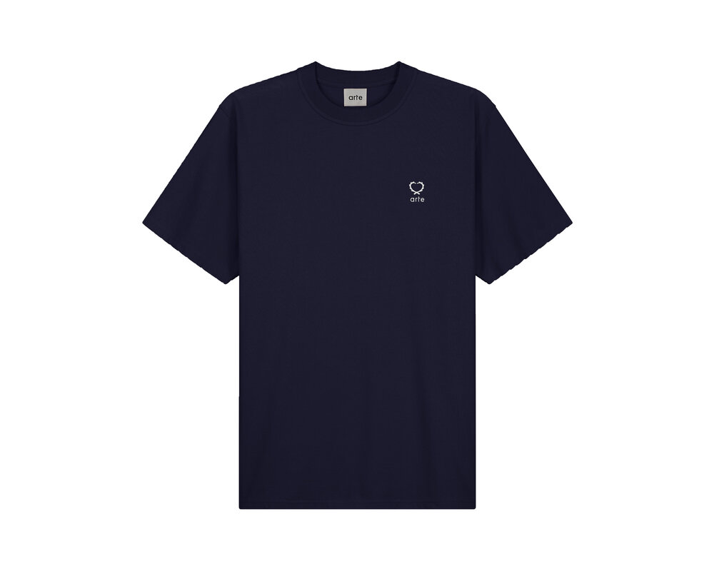 Arte Antwerp Teo Small Heart T-shirt Navy SS24 034T