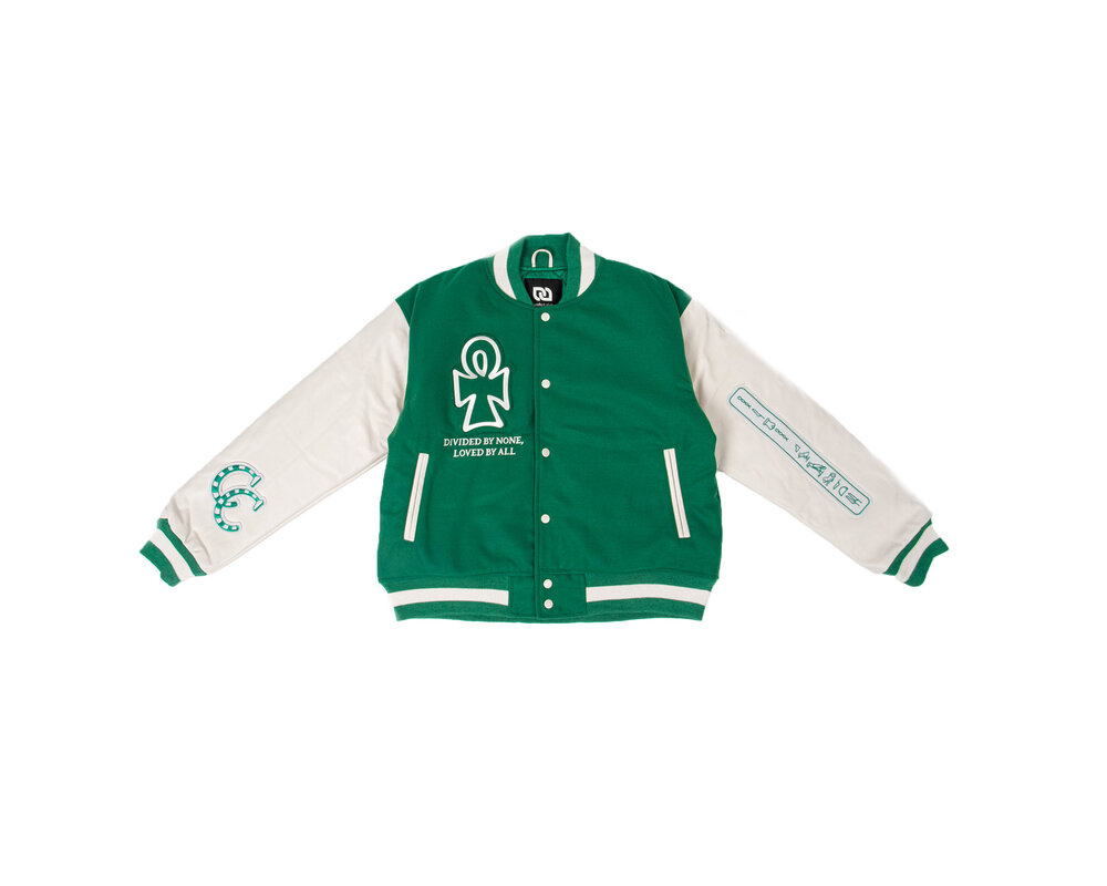 Comfort Club Ankh Of Life Varsity Jacket Emerald Green CC44001 502