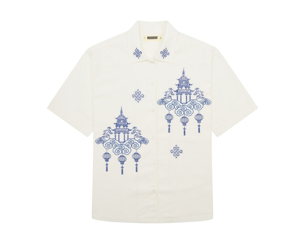 Woodbird WBBanks Tempel Shirt Off White 2416 711