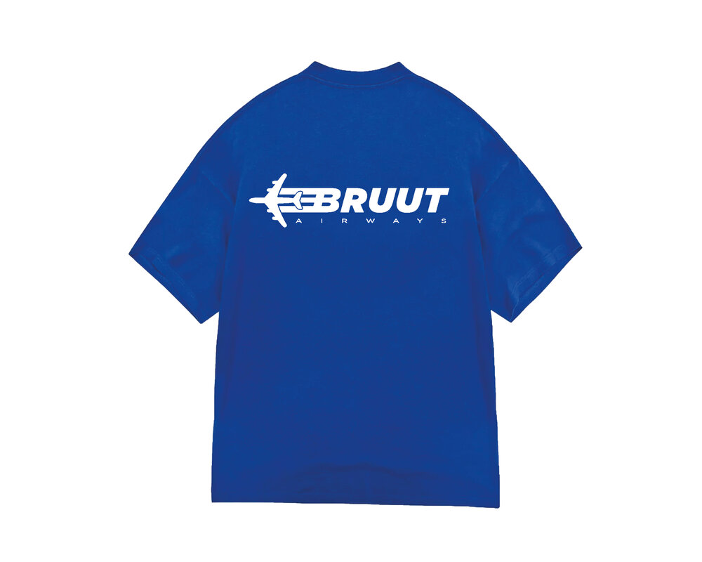Bruut Airways Tee Blue White BT2400 017
