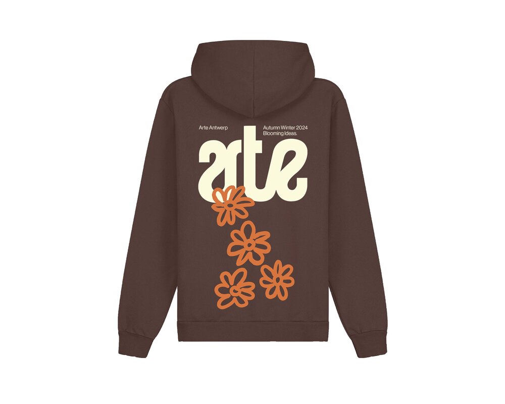 Arte Antwerp Blooming Ideas Hoodie Brown AW24 134H