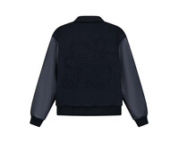 Arte Antwerp Embroidered Flower Varsity Jacket Navy AW24 107J