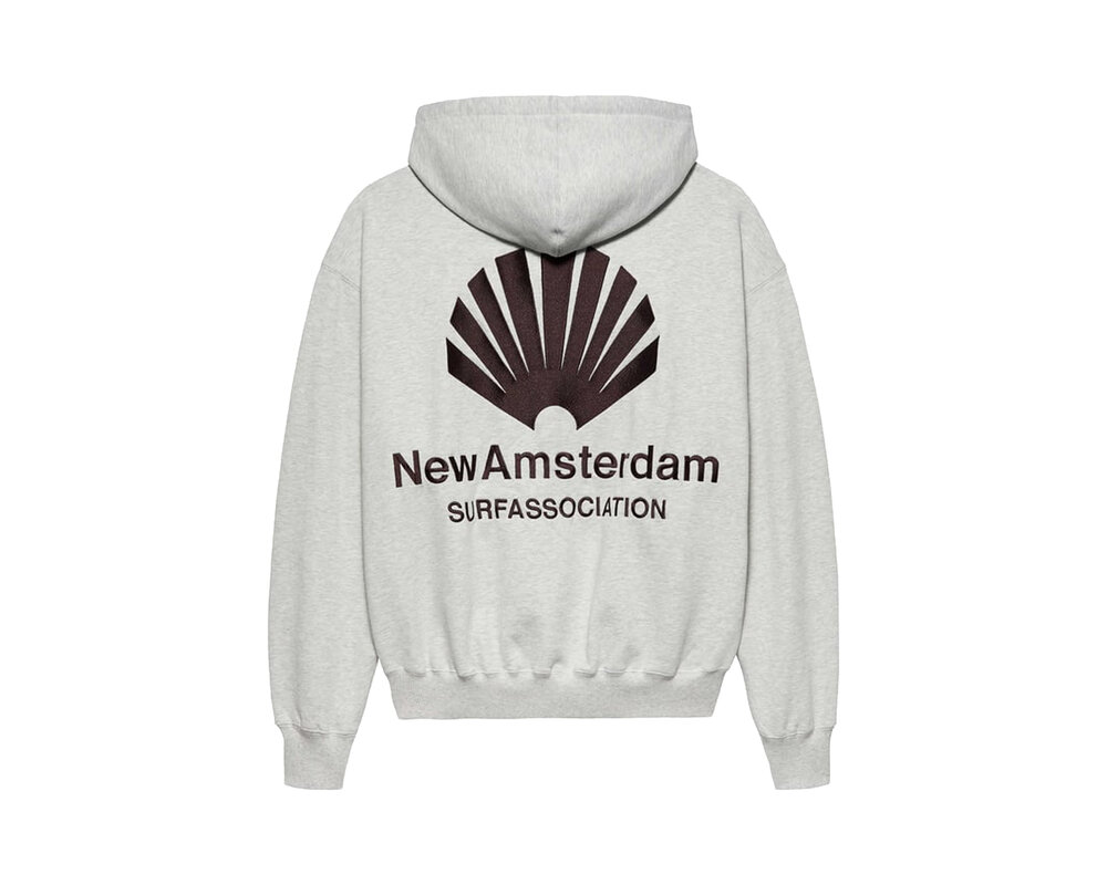 New Amsterdam Surf Association Logo Hoodie Ash Vineyard Wine 2402095001