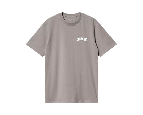 Carhartt WIP SS University Script T-Shirt Misty Grey White I034852.2DF.XX.03