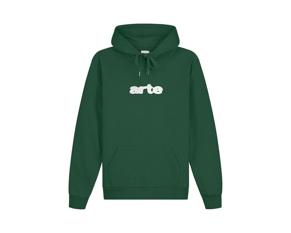 Arte Antwerp Embroidery Logo Hoodie Green AW24 138H