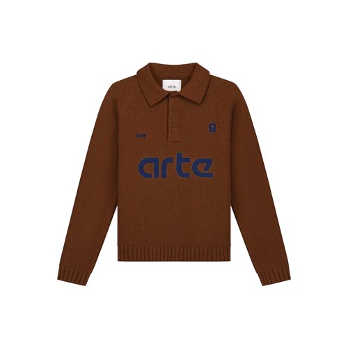 Football Knit Hoodie Brown AW24 154K