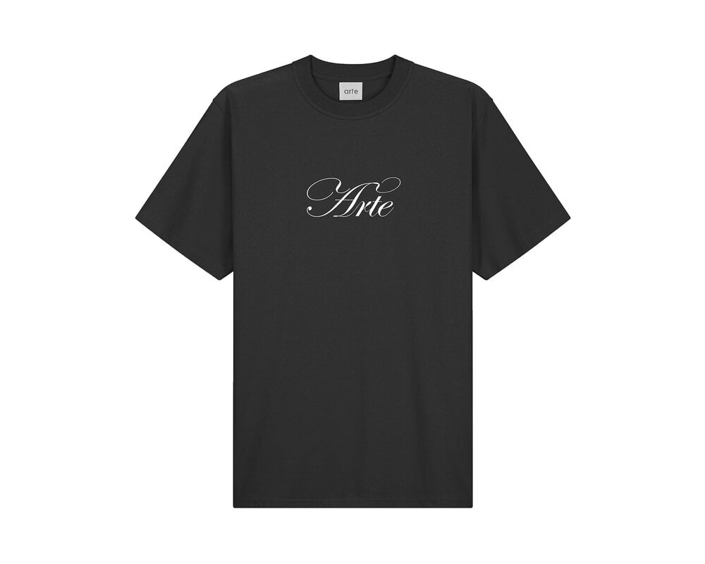 Arte Antwerp Script Logo T Shirt Black AW24 126T