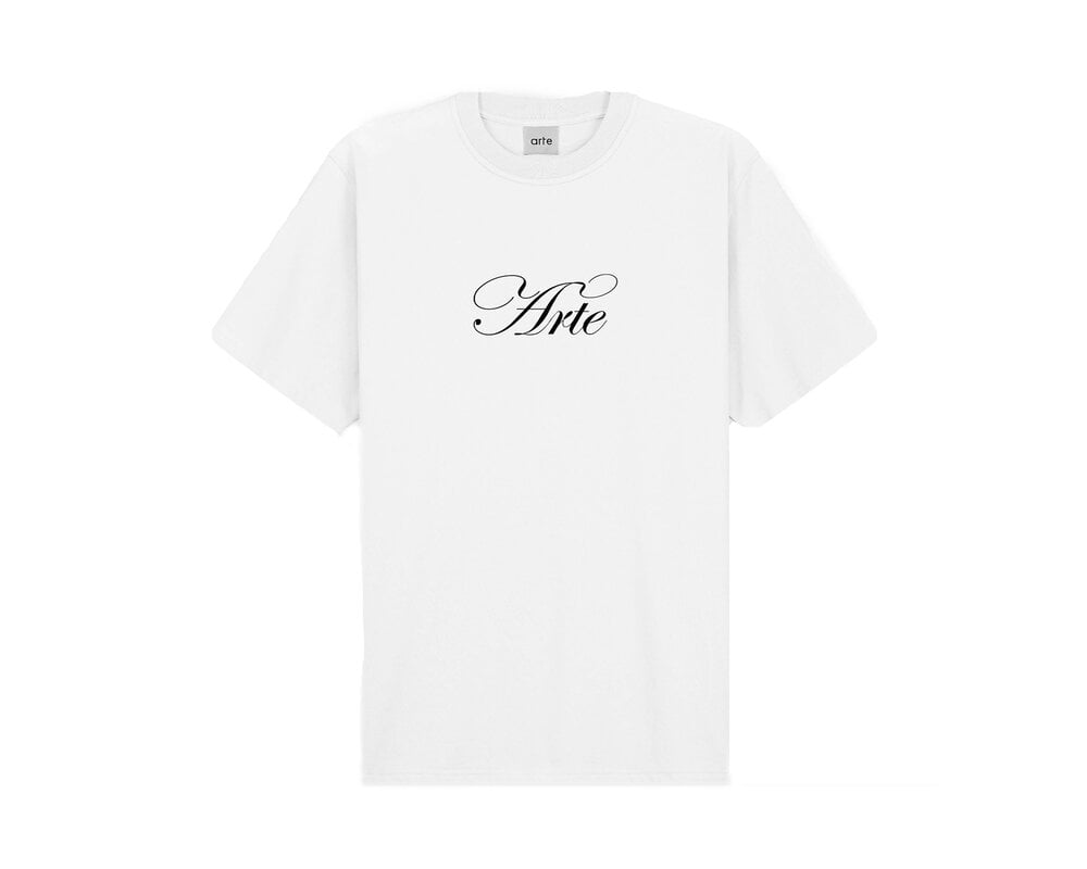 Arte Antwerp Script Logo T shirt White AW24 126T