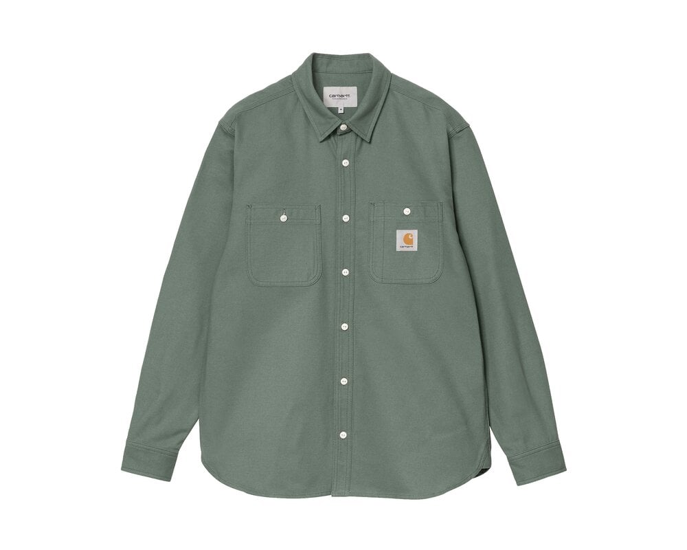 Carhartt WIP LS Clink Shirt Duck Green Rigid I032830.29N.01.03