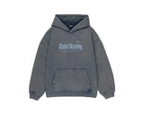Global Warning Desocialized Double Layered Communication Experts Washed Blue Hoodie DBWDLCH