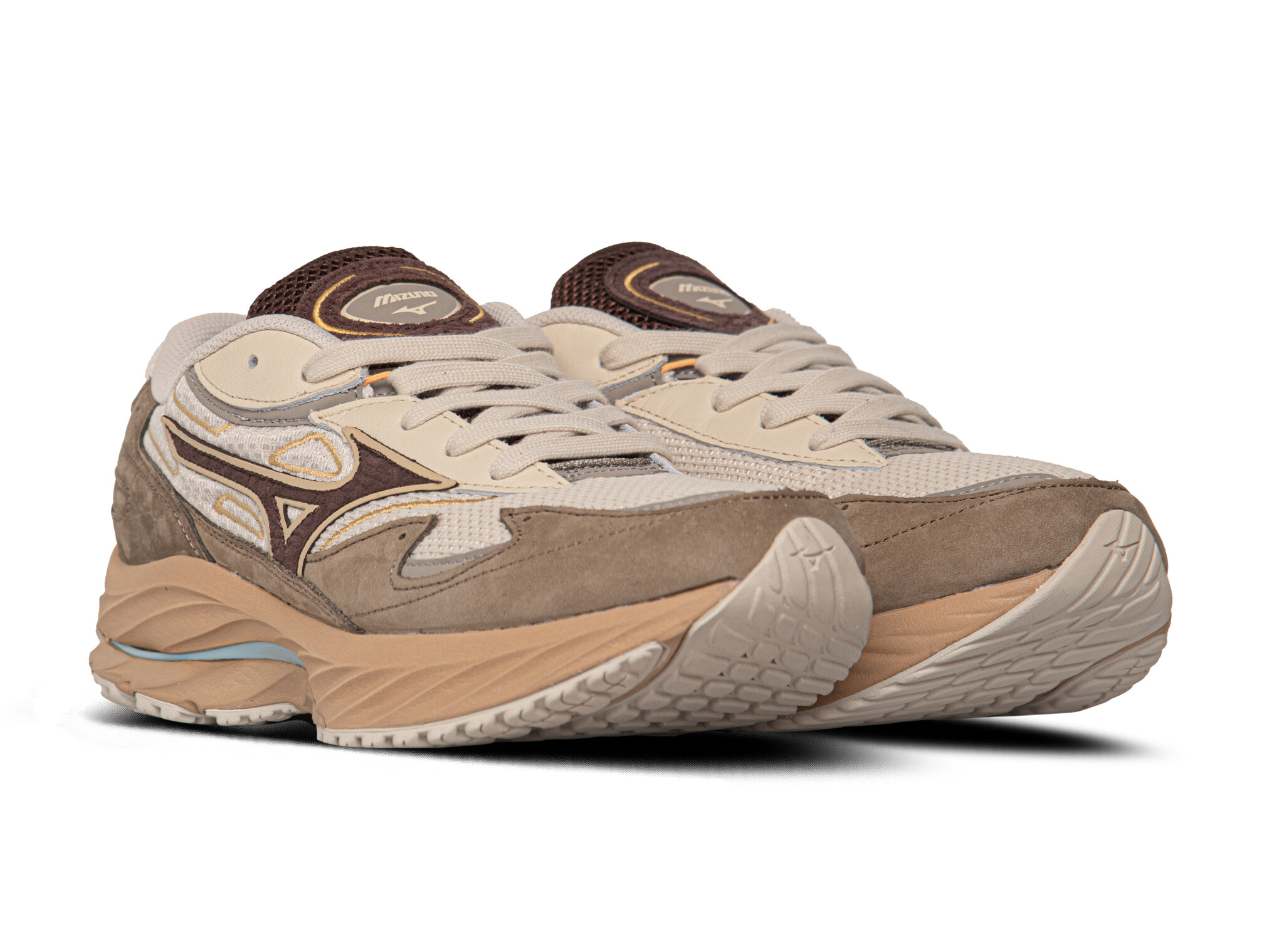 Mizuno Wave Rider β Premium vintage Khaki Chicory coffee lantana