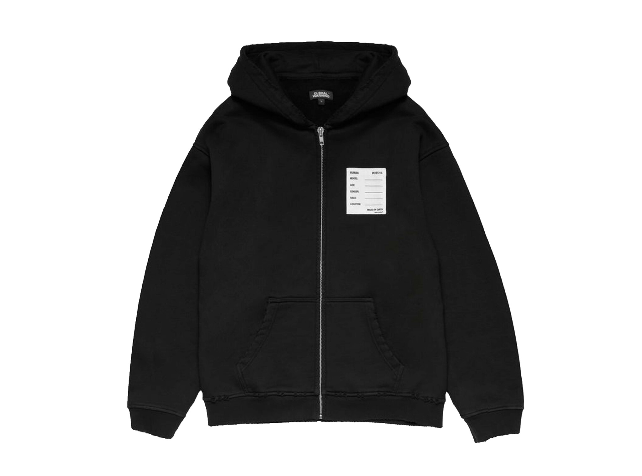 Made On Earth Distressed Zip Hoodie Black DDBCPZUH Global Warning Made On Earth Distressed Zip Hoodie Black DDBCPZUH