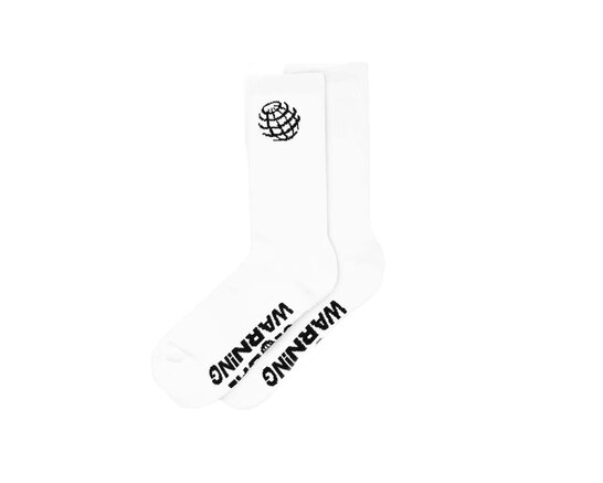 Global Warning Raster Globe Logo Socks White DDRGLSW