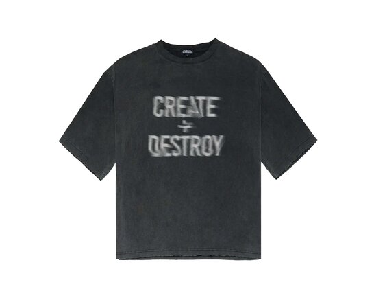 Global Warning Create + Destroy T-shirt Washed Black DDCDWB