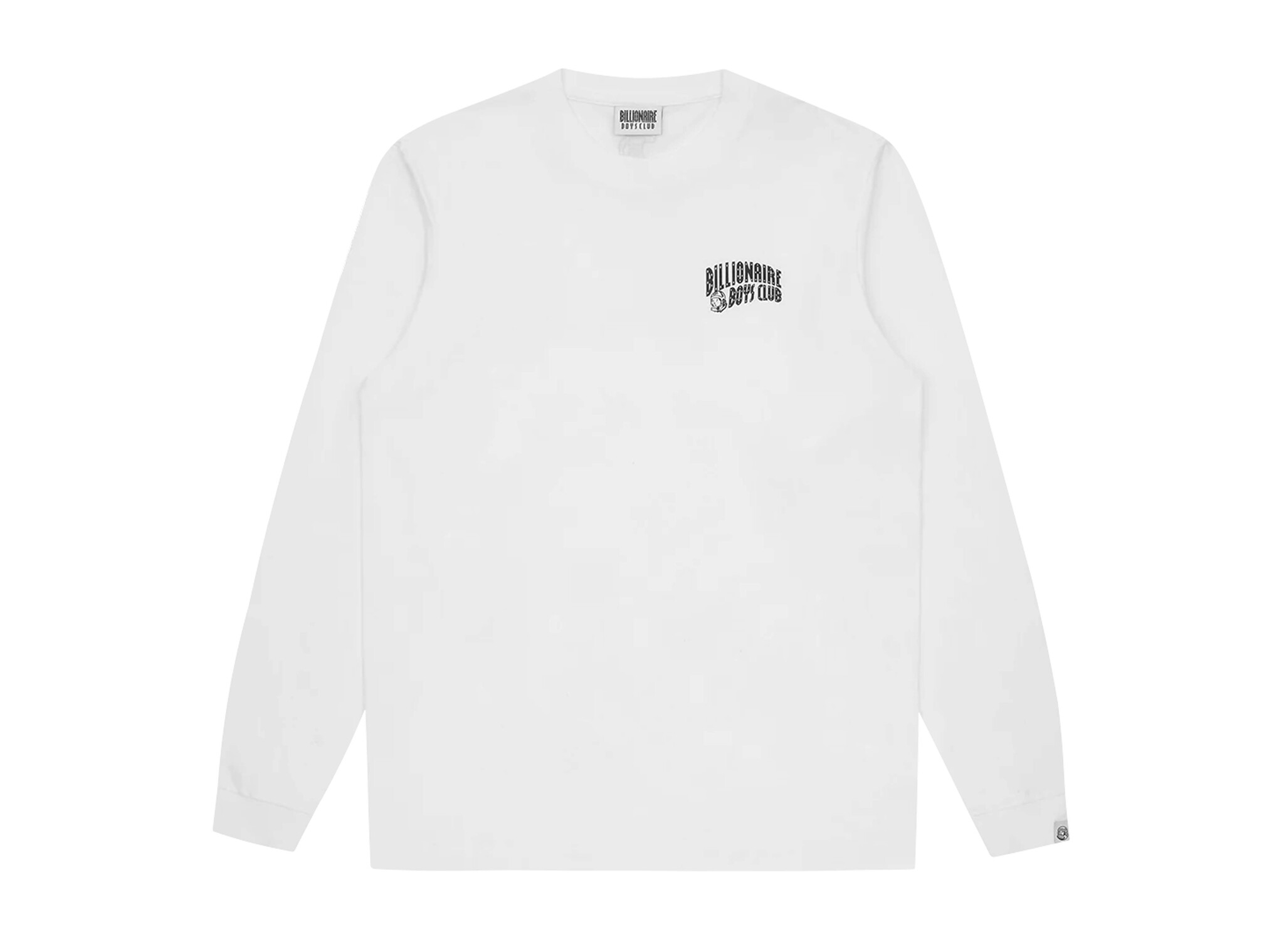 Club Small Arch Logo LS T Shirt White BC007 Billionaire Boys Club Club Small Arch Logo LS T Shirt White BC007