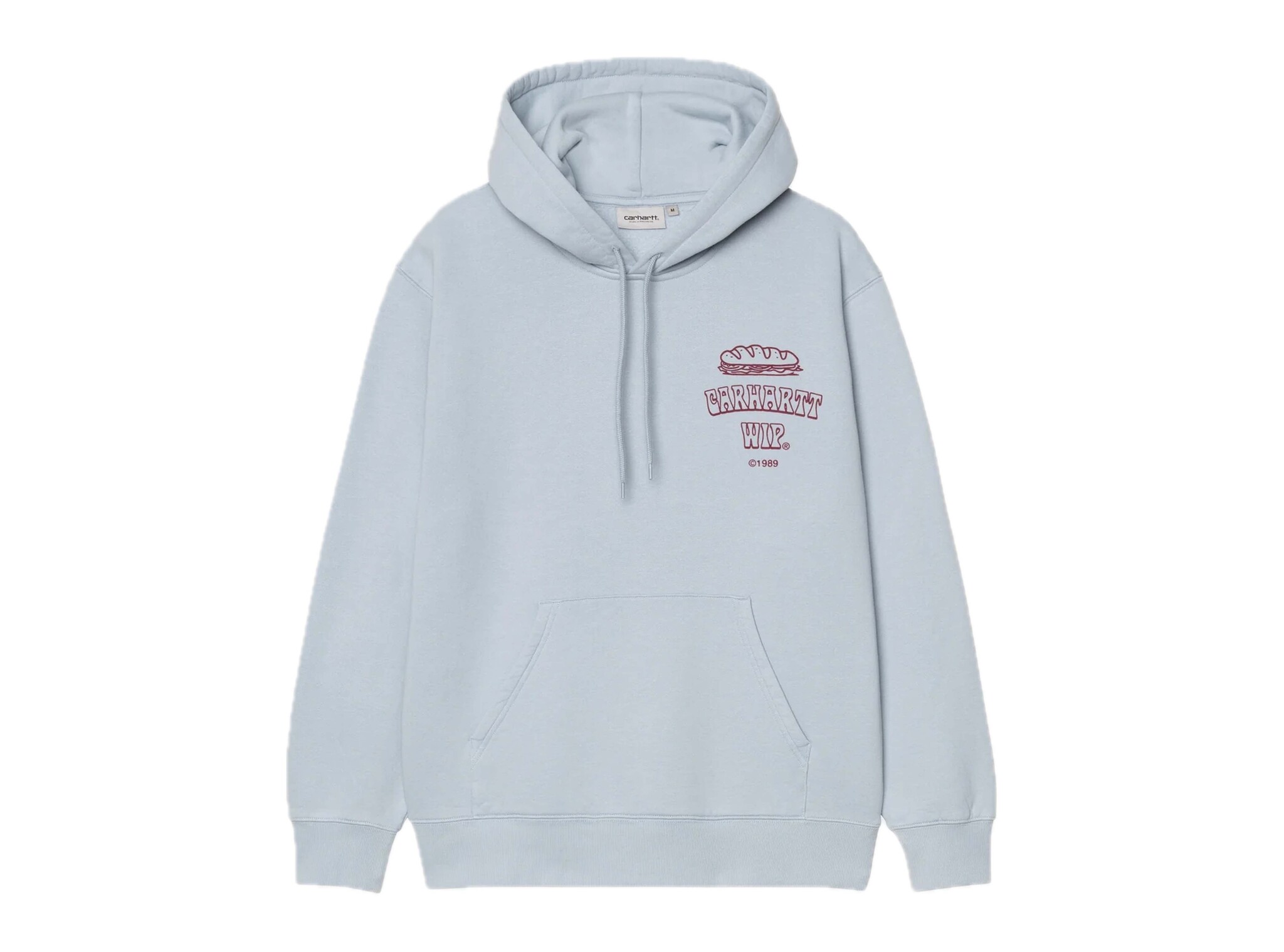 Hooded Sandwich Sweat Blue Fog Red I035277.36B.XX.03 Carhartt WIP Hooded Sandwich Sweat Blue Fog Red I035277.36B.XX.03