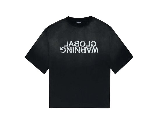 Global Warning Sun Faded Mirrored Logo T-shirt Black DDMLTB
