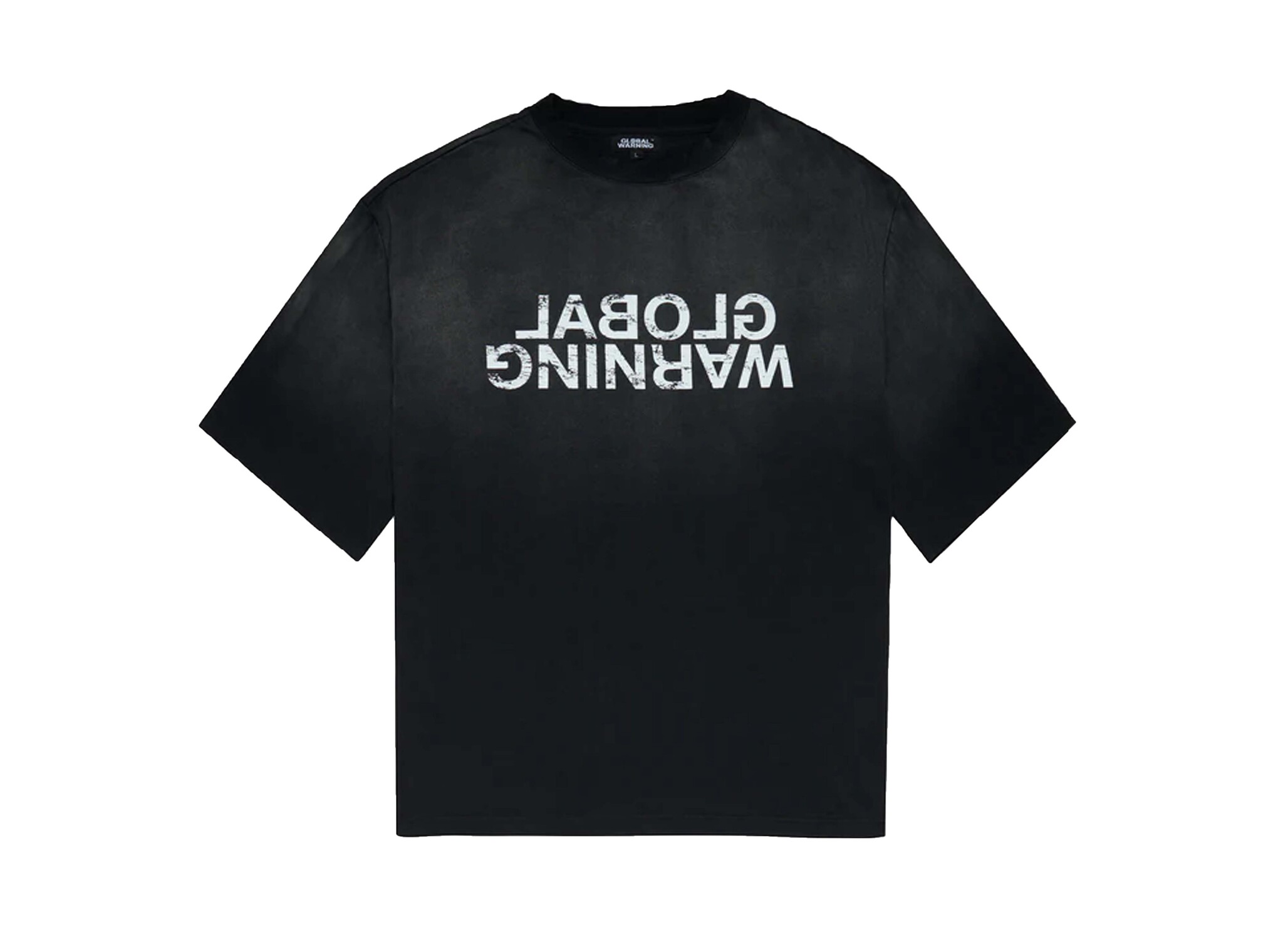 Sun Faded Mirrored Logo T-shirt Black DDMLTB Global Warning Sun Faded Mirrored Logo T-shirt Black DDMLTB