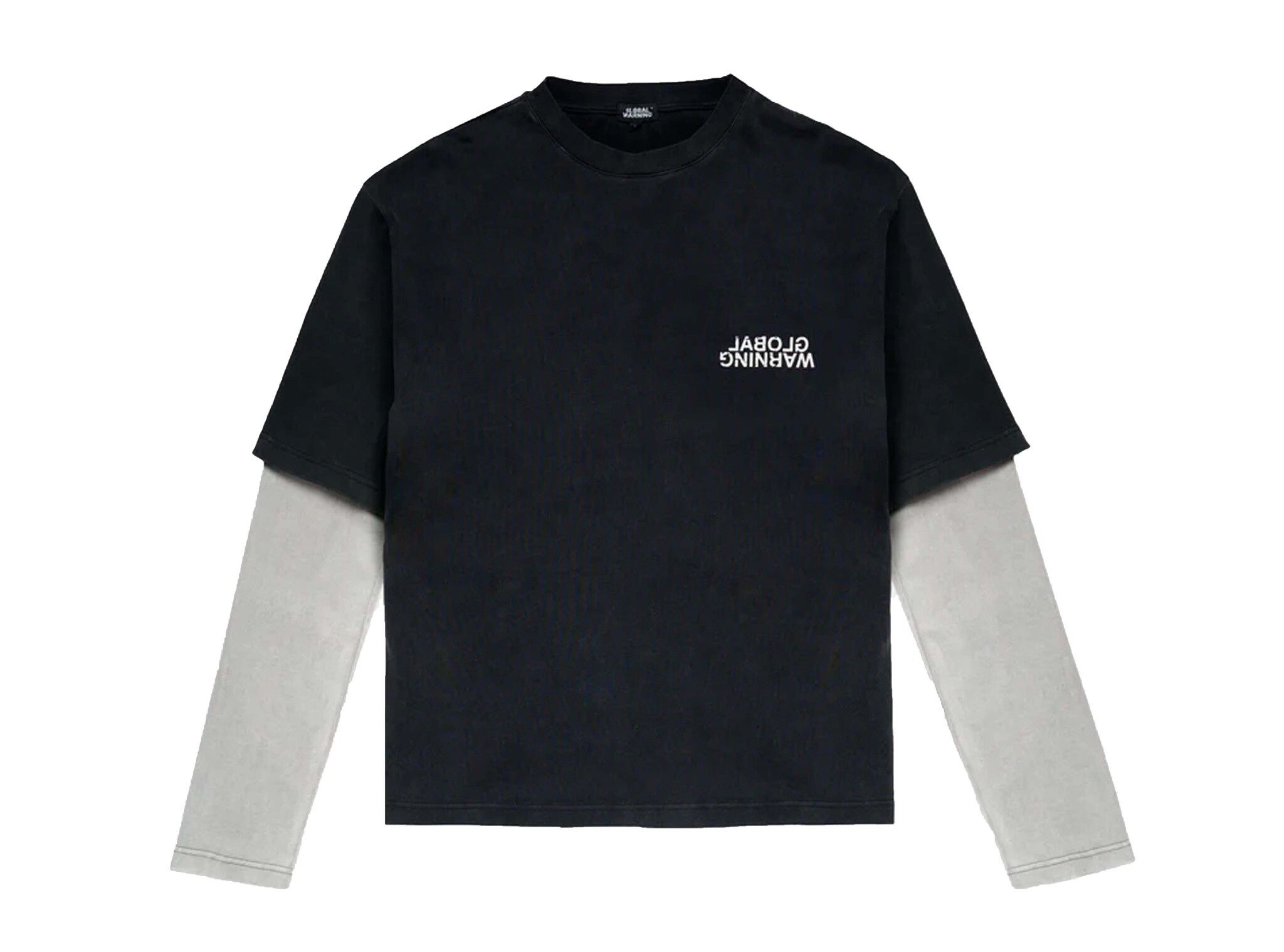 Double Layered Longsleeve Washed Black Beige DDLLWBB Global Warning Double Layered Longsleeve Washed Black Beige DDLLWBB