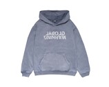 Global Warning Mirrored Logo Distressed Hoodie Washed California Lilac DDMLDH