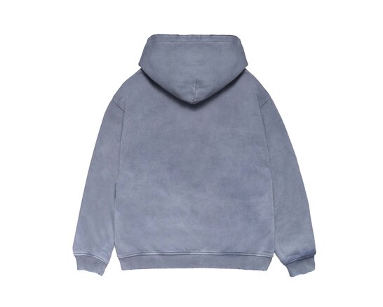 Global Warning Mirrored Logo Distressed Hoodie Washed California Lilac DDMLDH