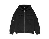 Global Warning Cargo Pocket Zip Up Hoodie Black DDCPZUH