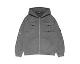 Global Warning Pocket Zip Up Hoodie Grey DDCPZUH
