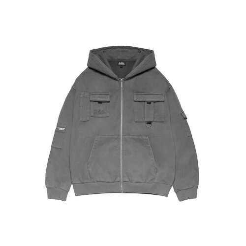 Pocket Zip Up Hoodie Grey DDCPZUH