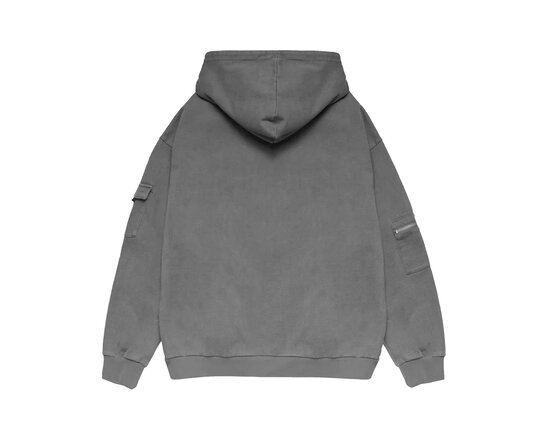 Global Warning Pocket Zip Up Hoodie Grey DDCPZUH
