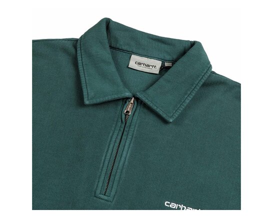 Carhartt WIP Piqué Script Sweat Dark Fir White I035188.32E.GD.03