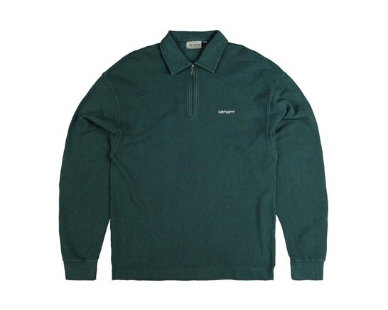 Carhartt WIP Piqué Script Sweat Dark Fir White I035188.32E.GD.03