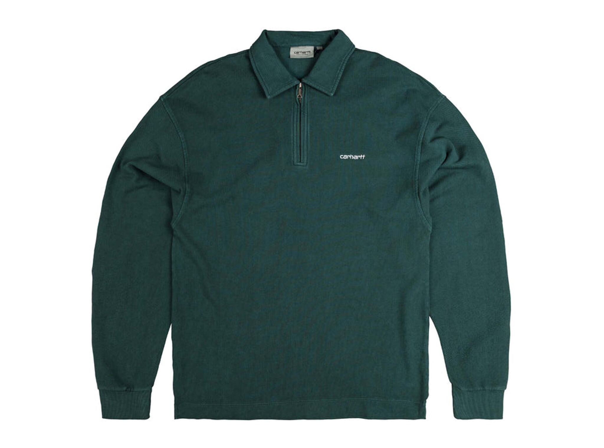 Piqué Script Sweat Dark Fir White I035188.32E.GD.03 Carhartt WIP Piqué Script Sweat Dark Fir White I035188.32E.GD.03