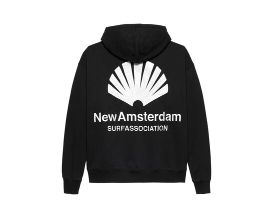 New Amsterdam Surf Association Logo Hoodie Black White 2502098003