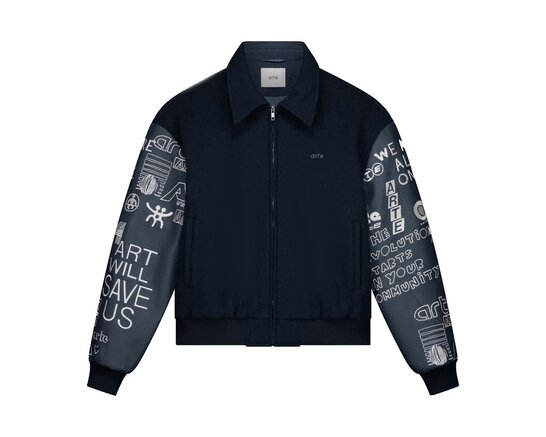 Arte Antwerp Art Saves College Jacket Navy AW25 074J