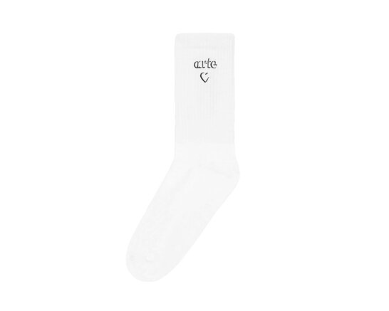 Arte Antwerp Heart Logo Socks White AW25 241