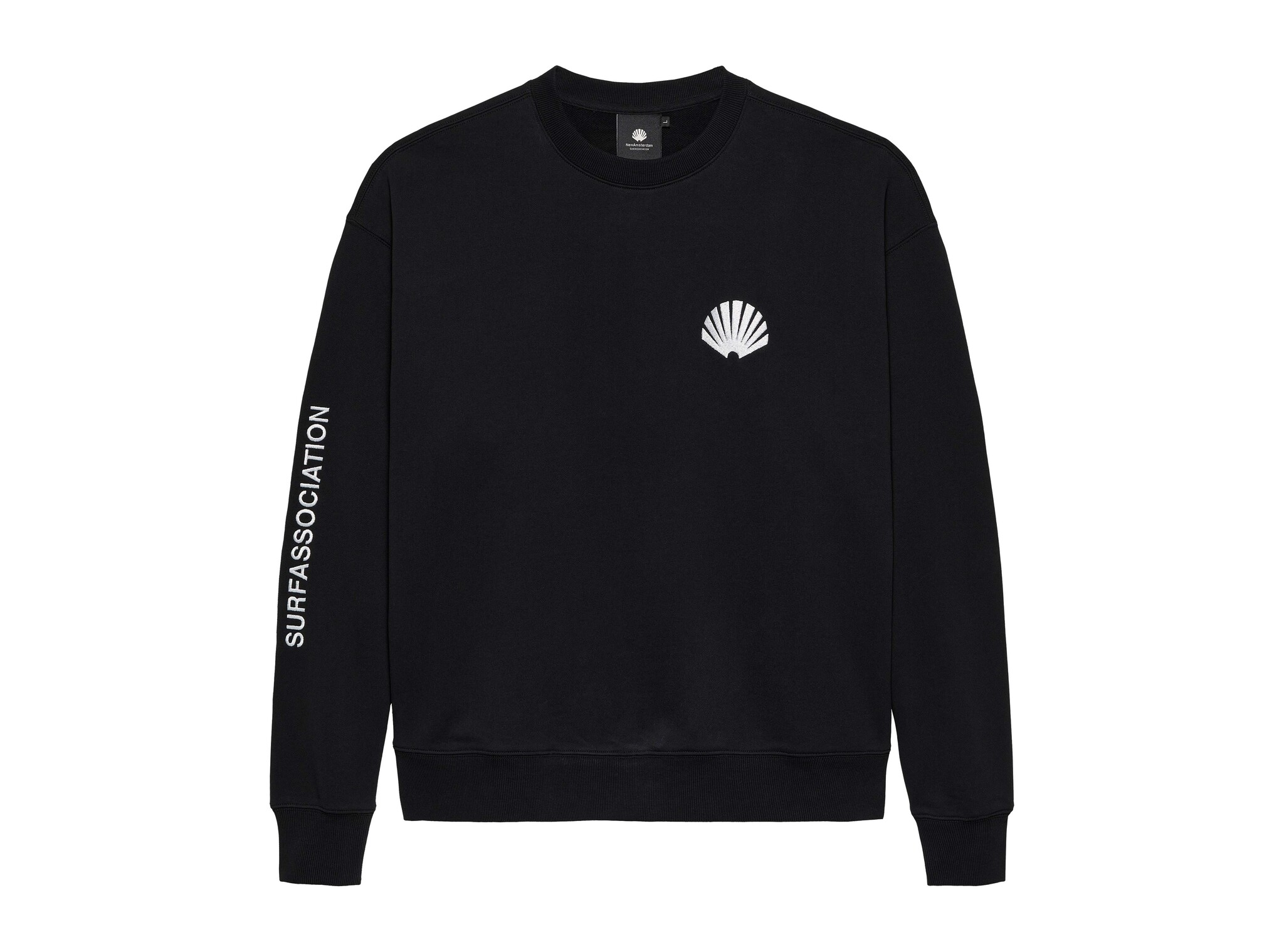 Logo Crewneck Black White 2502097002 New Amsterdam Surf Association Logo Crewneck Black White 2502097002