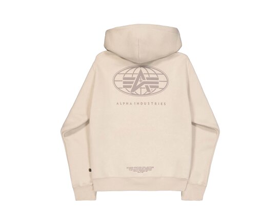 Alpha Industries World Logo BP Hoodie Organic Beige 258337 627
